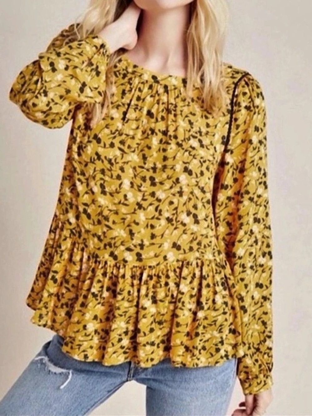 Maeve by Anthropologie Cheyenne Peplum Blouse